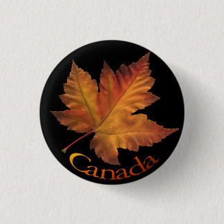 Chapa Redonda De 2,5 Cm Botones de recuerdo de hojas de maple de Canada Bu