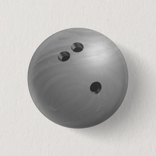 Chapa Redonda De 2,5 Cm Bowling Ball Gray (Anverso)
