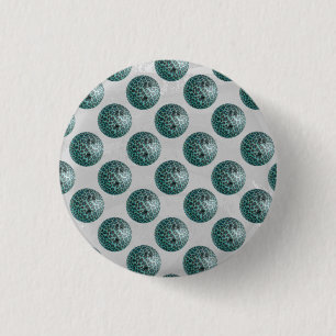 Chapa Redonda De 2,5 Cm Bowling Ball Leopard Verde azulado
