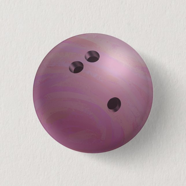 Chapa Redonda De 2,5 Cm Bowling Ball Pink (Anverso)
