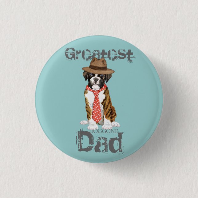Chapa Redonda De 2,5 Cm Boxer Dad (Anverso)