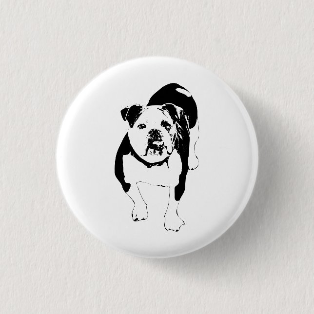 Chapa Redonda De 2,5 Cm Brave Dot, Bulldog Badge (Anverso)
