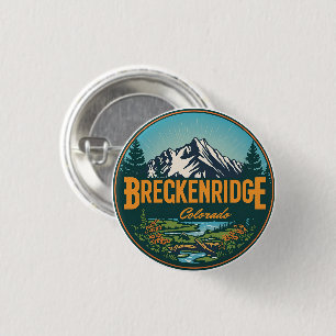 Chapa Redonda De 2,5 Cm Breckenridge vintage Colorado Montaña Rocosas