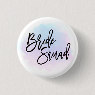 Chapa Redonda De 2,5 Cm Bride Squad Black Script Bonito Pastel de colores