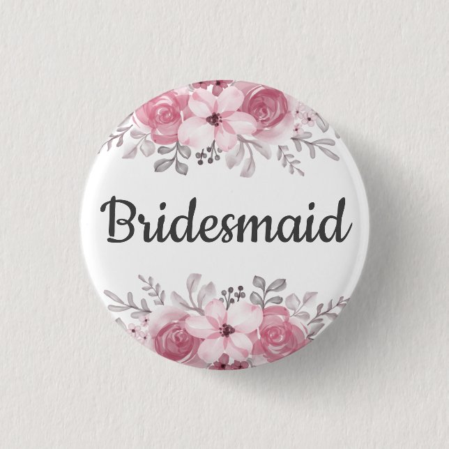 Chapa Redonda De 2,5 Cm Bridesmaid (Anverso)