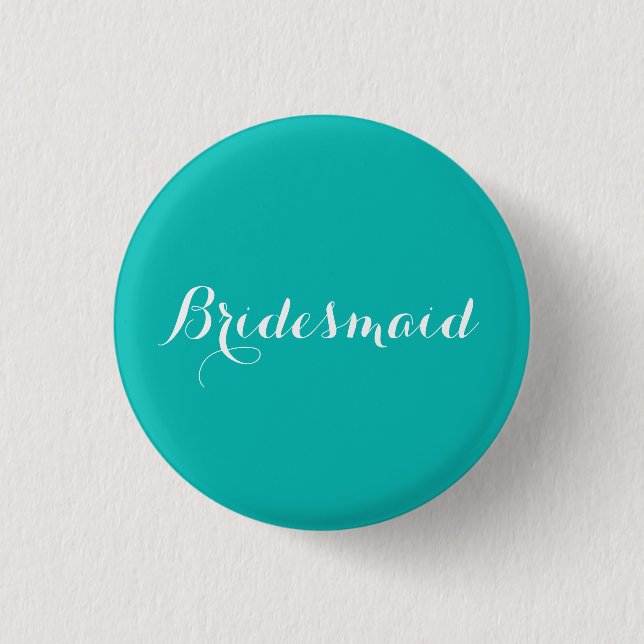 Chapa Redonda De 2,5 Cm Bridesmaid Pin Blue Theme (Anverso)