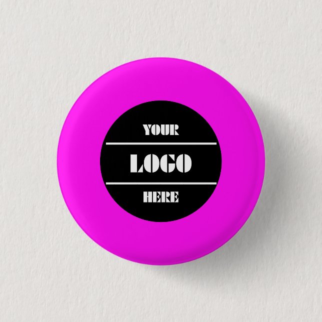 Chapa Redonda De 2,5 Cm Bright Neon Pink Personalized Circle Badge Button (Anverso)