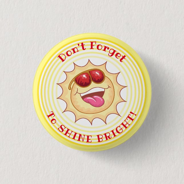 Chapa Redonda De 2,5 Cm Bright Smiling Sun (Anverso)
