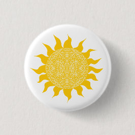 Chapa Redonda De 2,5 Cm Brillante Sol Amarillo