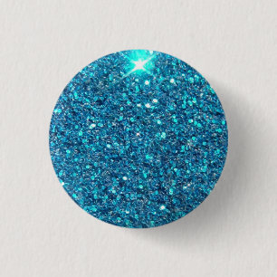 Chapa Redonda De 2,5 Cm Brillo Purpurina azul extravagante
