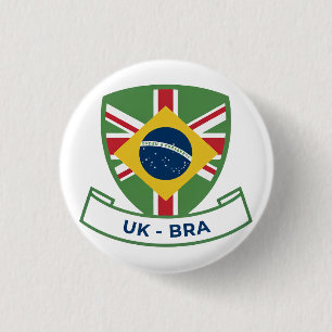 Chapa Redonda De 2,5 Cm Británico-Brasileño