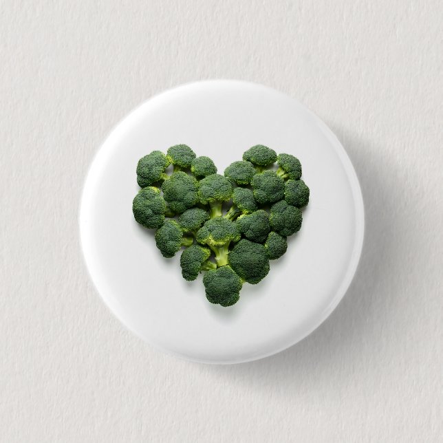 Chapa Redonda De 2,5 Cm Broccoli Heart (Anverso)