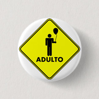 Chapa Redonda De 2,5 Cm Broche "ADULTO", 3,2 Cm