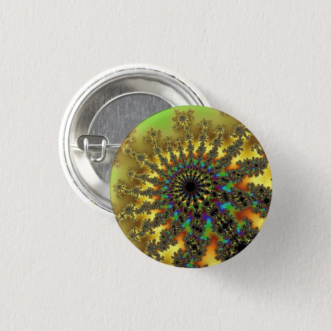 Chapa Redonda De 2,5 Cm Brote de amarillo y oro (Anverso y reverso)