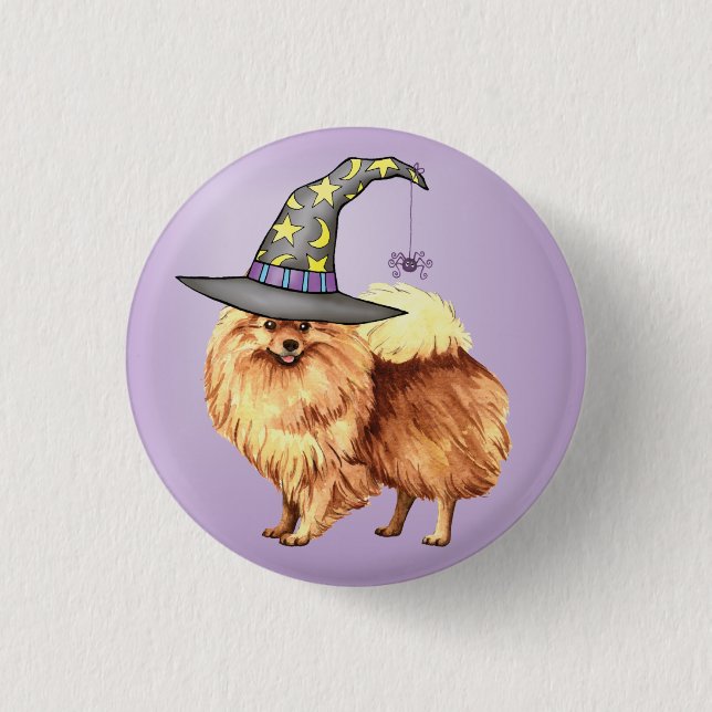 Chapa Redonda De 2,5 Cm Bruja pomerana (Anverso)