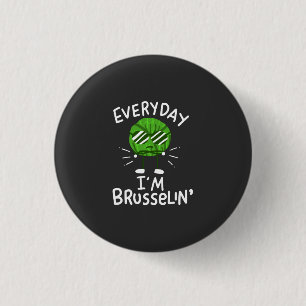 Chapa Redonda De 2,5 Cm Bruselas divertidas veganas