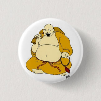 Chapa Redonda De 2,5 Cm buddha riéndose