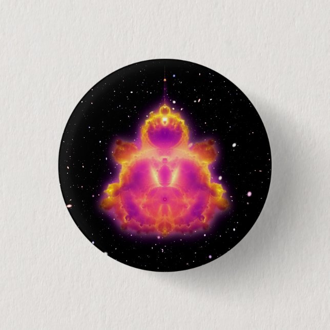 Chapa Redonda De 2,5 Cm Buddhabrot Space (Anverso)