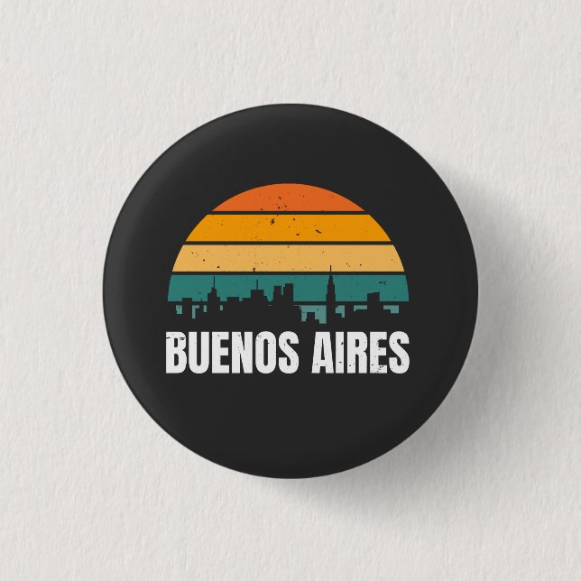 Chapa Redonda De 2,5 Cm Buenos Aires Retro  (Anverso)