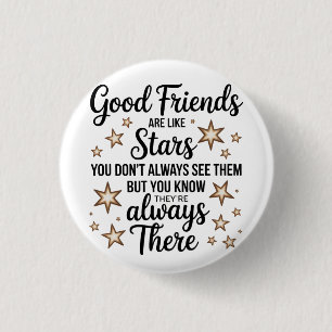 Chapa Redonda De 2,5 Cm Buenos amigos son como estrellas Frase Inspiradora