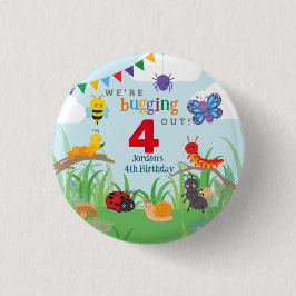 Chapa Redonda De 2,5 Cm Bug Birthday Cute