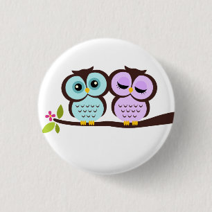 Chapa Redonda De 2,5 Cm Búhos preciosos