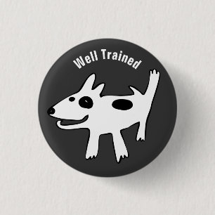 Chapa Redonda De 2,5 Cm Bull Terrier bien entrenado