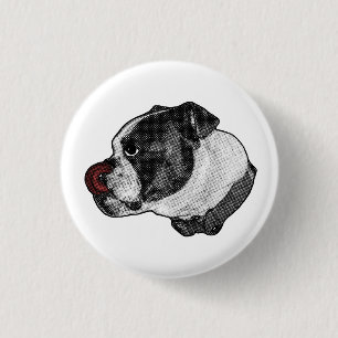 Chapa Redonda De 2,5 Cm Bulldog Cherry Pin