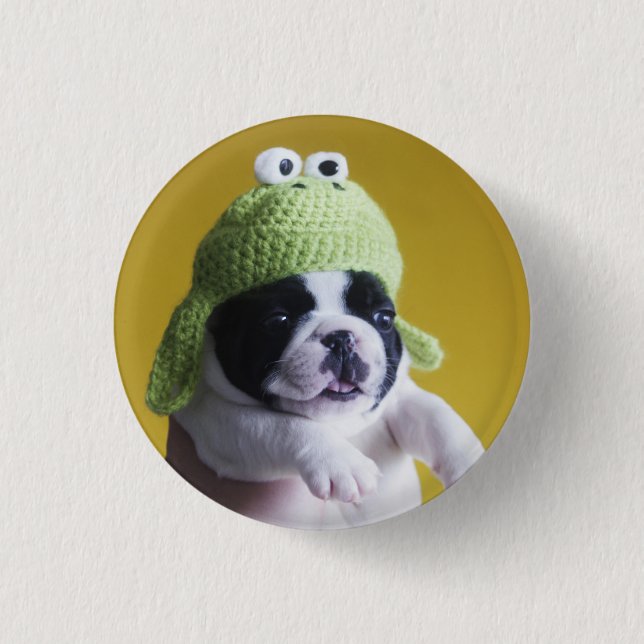 Chapa Redonda De 2,5 Cm Bulldog francés (Anverso)