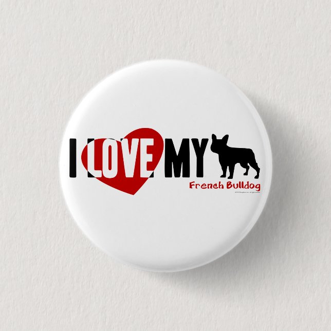 Chapa Redonda De 2,5 Cm Bulldog francés (Anverso)