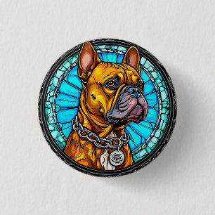 Chapa Redonda De 2,5 Cm Bulldog Francés en Diseño Ornate