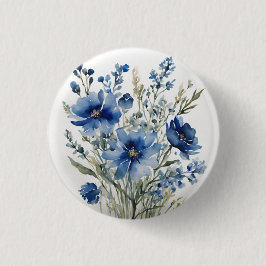 Chapa Redonda De 2,5 Cm Bunch of Flowers Elegant Watercolor