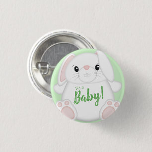 Chapa Redonda De 2,5 Cm Bunny Rabbit Baby Shower