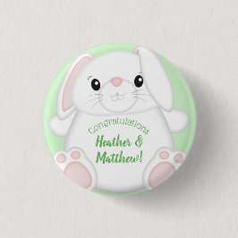 Chapa Redonda De 2,5 Cm Bunny Rabbit Baby Shower