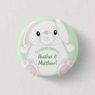 Chapa Redonda De 2,5 Cm Bunny Rabbit Baby Shower