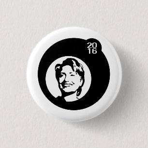 Chapa Redonda De 2,5 Cm burbuja negra de hillary clinton