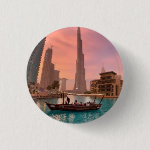 Chapa Redonda De 2,5 Cm Burj Khalifa Bote Lake Cityscape