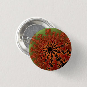 Chapa Redonda De 2,5 Cm Burst Fractal de otoño