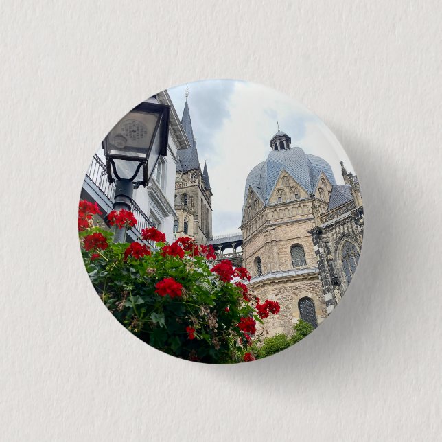 Chapa Redonda De 2,5 Cm Button Aachen Dom (Anverso)