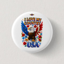 Chapa Redonda De 2,5 Cm Button Design: I Love My Country - USA