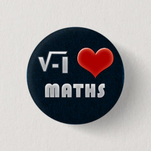 Chapa Redonda De 2,5 Cm Button I LOVE MATHS