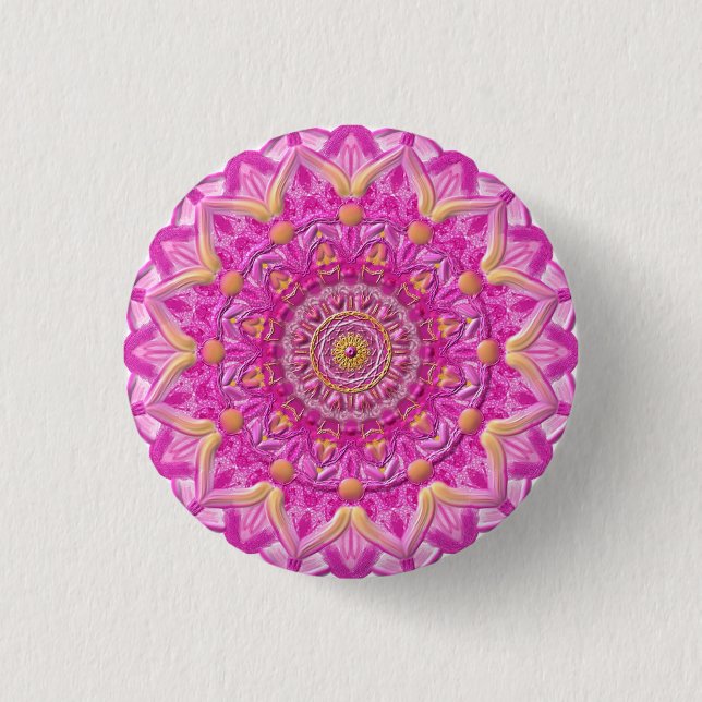 Chapa Redonda De 2,5 Cm Button Mandala “Magenta " 12 (Anverso)