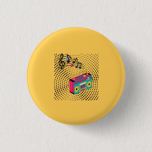 Chapa Redonda De 2,5 Cm Buzón de audio retro. (Anverso)