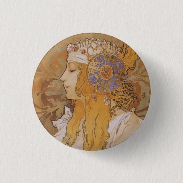 Chapa Redonda De 2,5 Cm Byzantine Head: Blonde (Anverso)