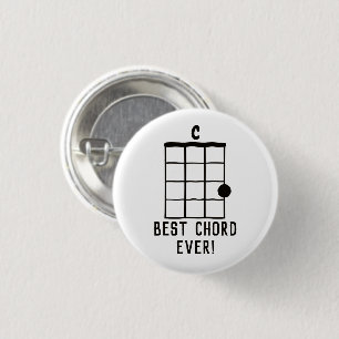 Chapa Redonda De 2,5 Cm C Mayor Mejor acorde jamás Ukulele Lover