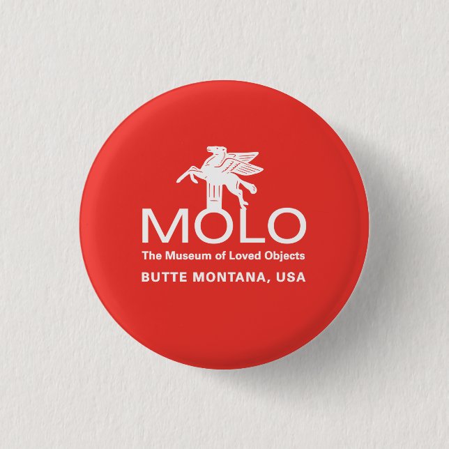 Chapa Redonda De 2,5 Cm Caballo blanco Molo (Anverso)