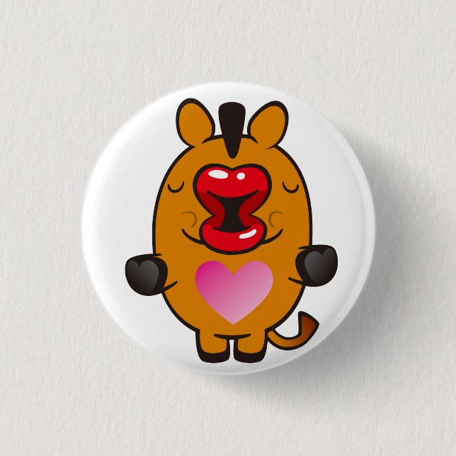 Chapa Redonda De 2,5 Cm caballo de besos (Anverso)