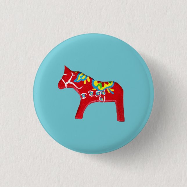 Chapa Redonda De 2,5 Cm Caballo de Dala (Anverso)