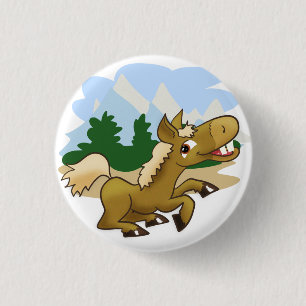 Chapa Redonda De 2,5 Cm Caballo de Galloping maravilloso