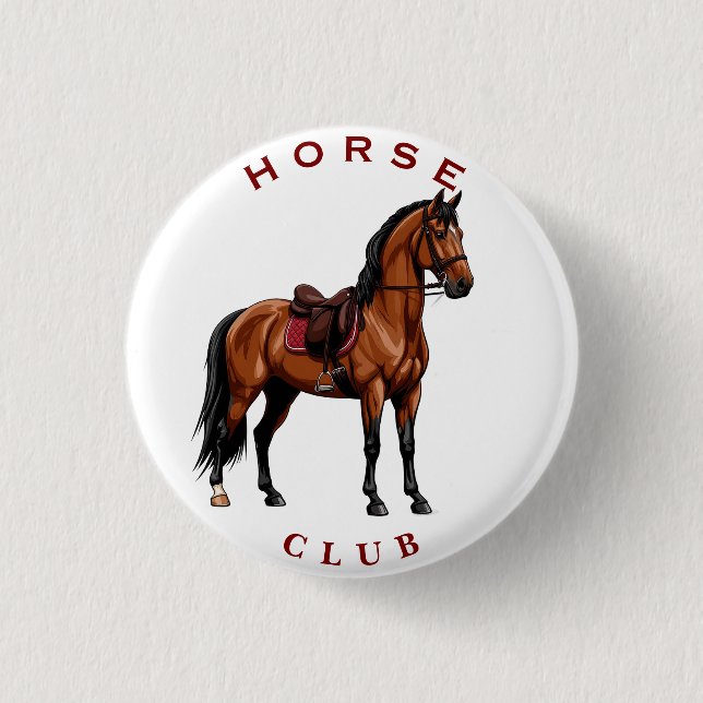 Chapa Redonda De 2,5 Cm Caballo Marrón Elegante (Anverso)